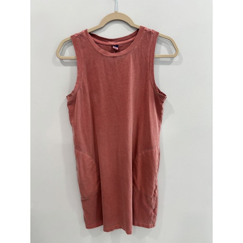 Old Navy Vintage Pink Mini T Shirt Swing Dress 100% Cotton Pockets Size M Casual